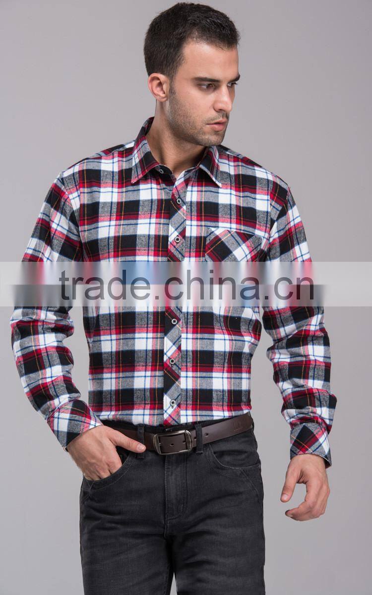Bulk wholesale plaid flannel shirt European & America style with competitive price