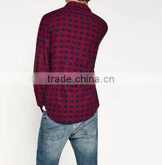 Thin section plaid shirt with short sleeves
