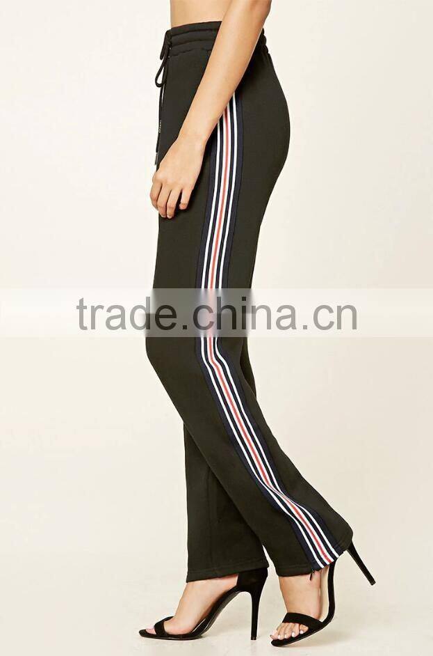 Wholesale Manufacture Anti-Static Cotton Zipper Side Slit Lady Outdoor Jogging Pants