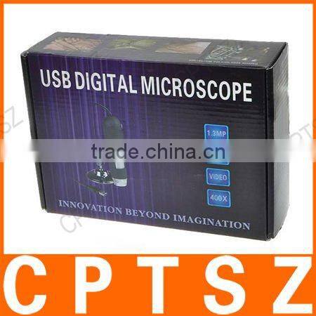 Portable USB 2.0 1.3MP 400X Digital Microscope with 8-LED Illumination