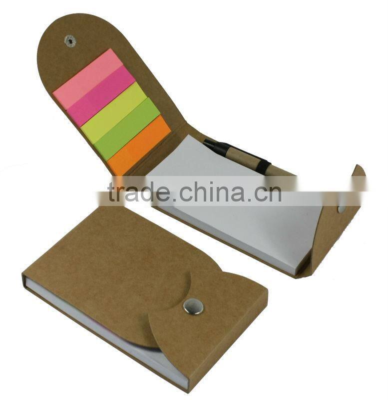 kraft cover pocketbook with pen and memo made in China
