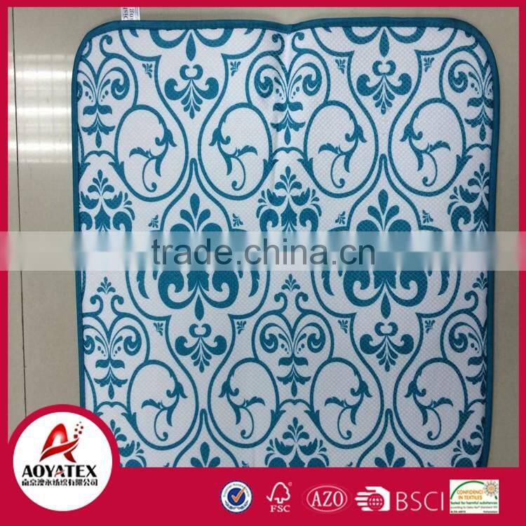 Factory supplier microfiber printing water absorbent kitchen dish drying mat