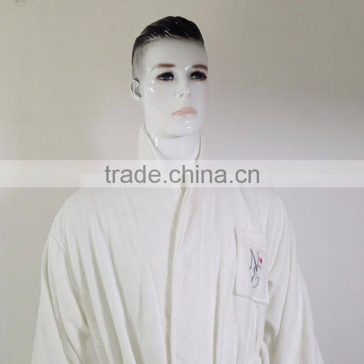 Orangic bamboo robe luxury lounge bathrobe white