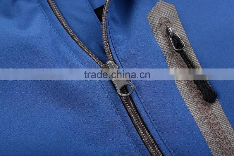 2017 NEW Water-Repellent Mens Blue Softshell Jacket