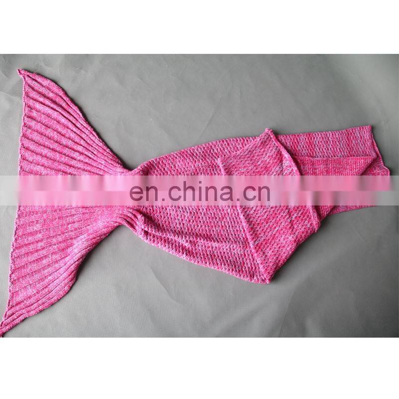 Fairy tale sea-maiden tail carpet knitted wool blend kids leisure nap blanket