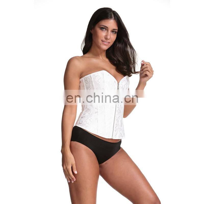 Fashion Womens Sexy Corset Brocade Underbust Boned Waist Trainer Shaper Tops