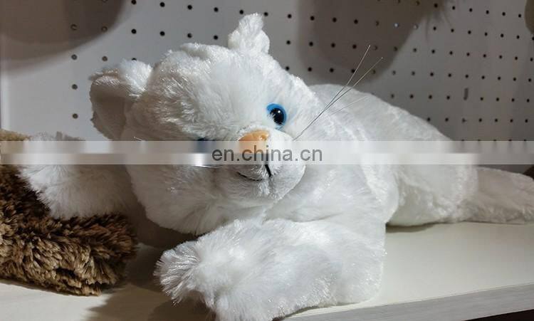 Wholesale cheap realike soft cat big eyes toy for baby sleeping
