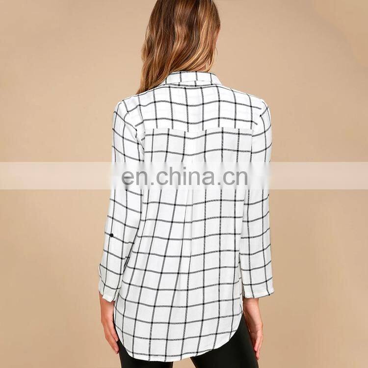 latest women shirts and tops blouse lattice long sleeve women tops