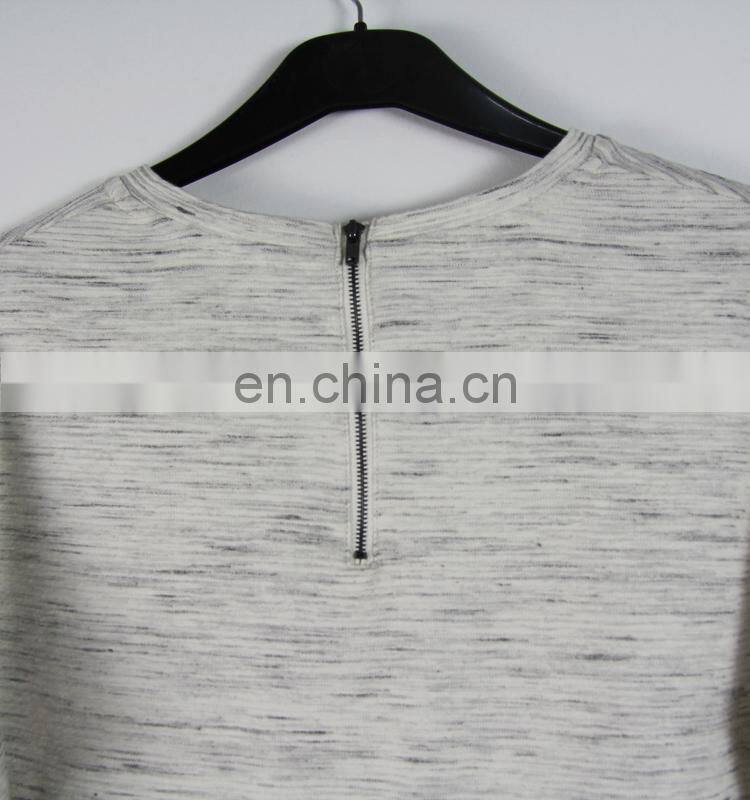 Women' s Three quarter sleeve blouse with Zipper
