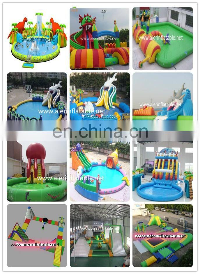 Inflatable base connection for floating water park