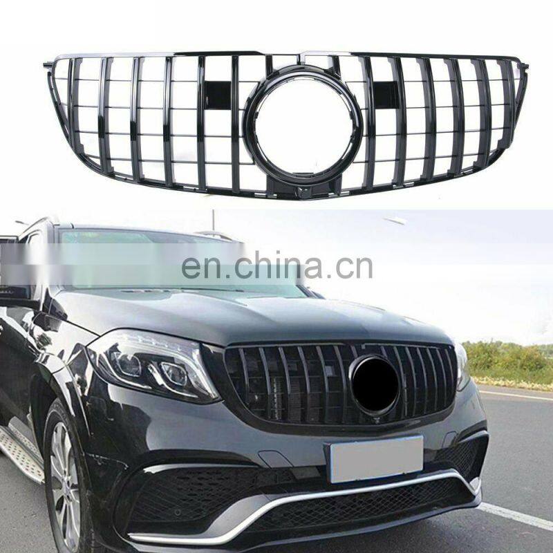 Front Grille Bumper Grill 16-18 BLK For Mercedes-Benz GLS-Class X166 GLS450 GT R
