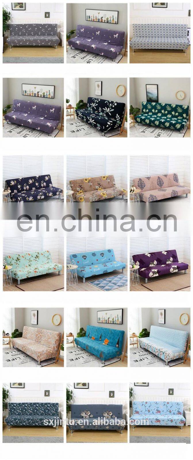 L Shape Protective Home Stretch Sofa Covers Bed Cover Futon Slipcover Full Folding Elastic Armless Sofa Protector Cover