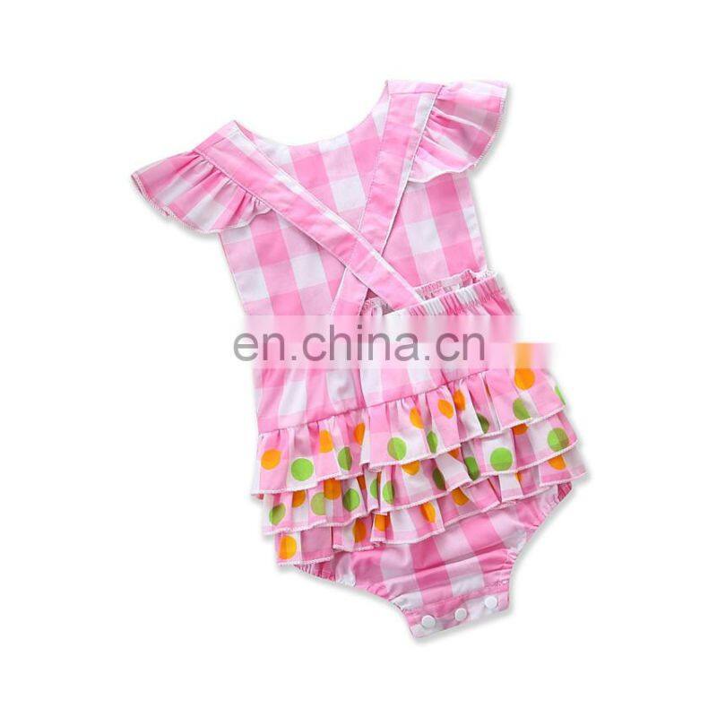 Hot Sale Fancy 100% Cotton kids clothes sets Cute Baby Girls Fabric design