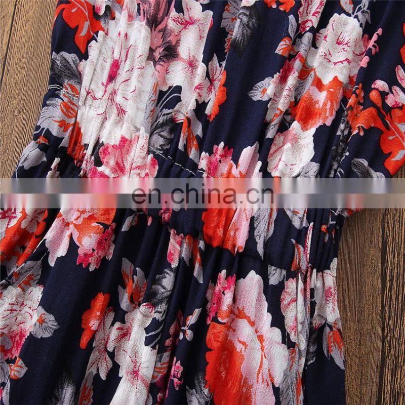 Girl full flower design Jumpsuit Baby Sleeveless Summer Romper 2Colors 5Size for 2-7T