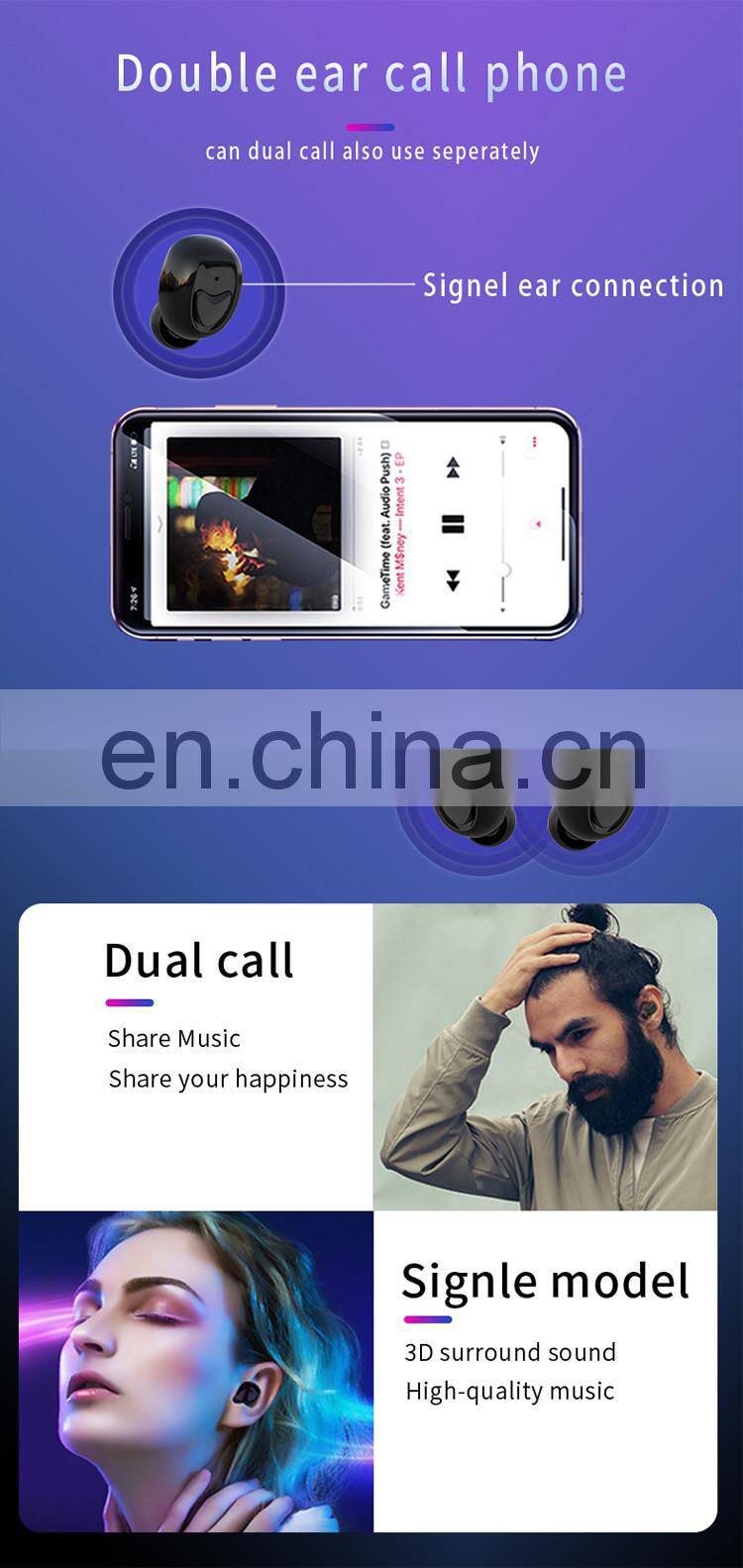 Amazon Hot sale blue tooth 5.0 earphones tws wireless headphone earphones