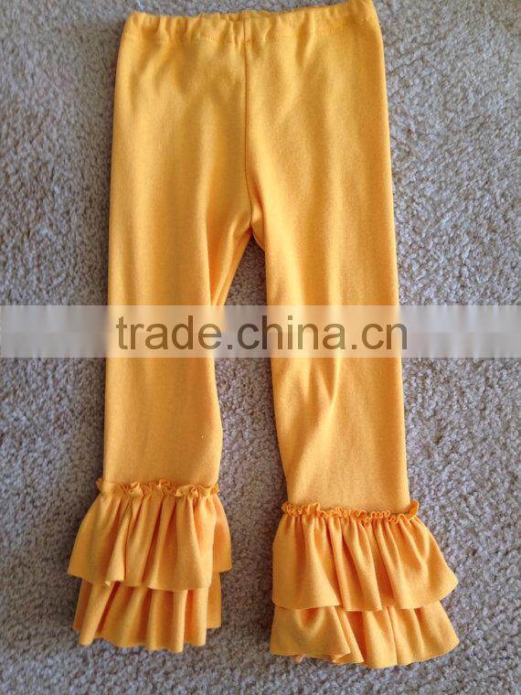 new design green baby girl maxi outwear pant knit ruffle bottom pants capri pants