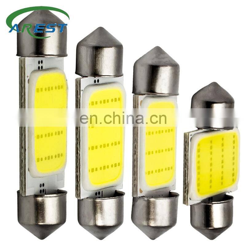 50pcs/lot Car LED Bulbs 31mm 36mm 39mm 41mm COB DC12V Interior Lamp Interior Reading Lights Plate lamps Bulb