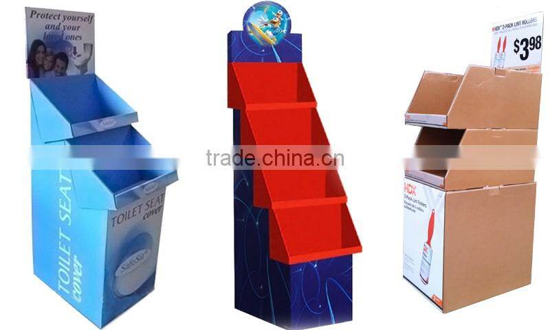 Design and Printing POS Retail Corrugated Flooring Stands for Brochure