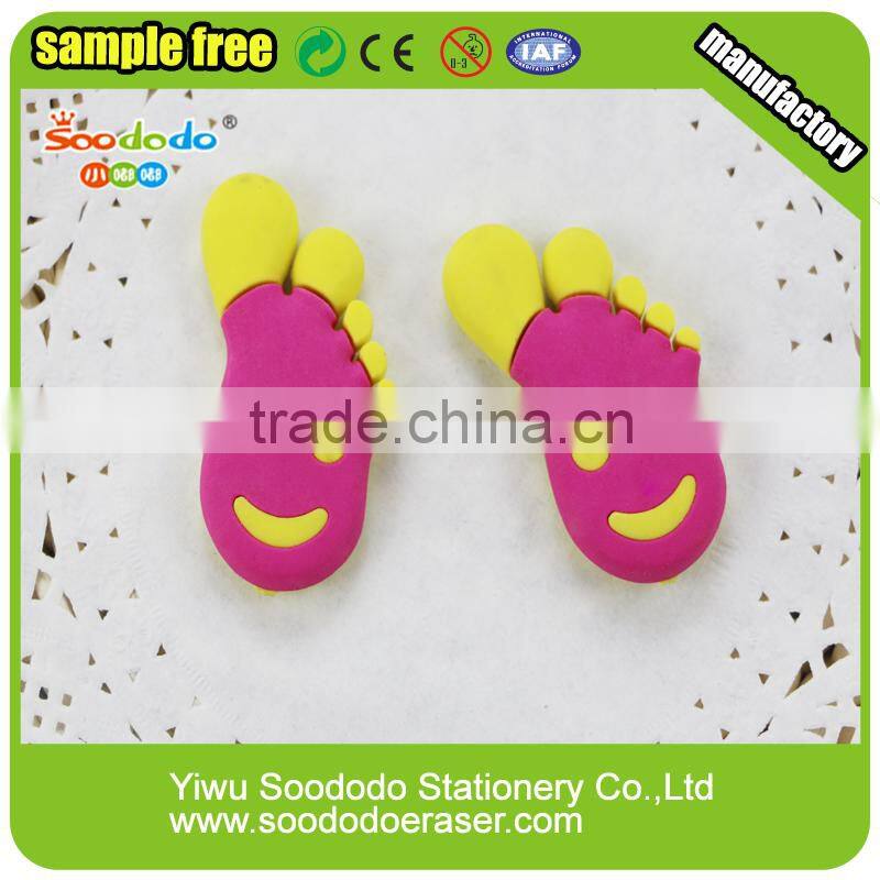 Toy Footprint shaped 3D rubber erasers for children