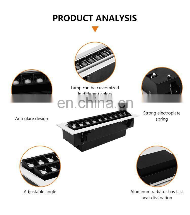 High Lumen Duo Line Indoor Office Mall 20 30 2*20 2*30 W LED Recessed Linear Down Light