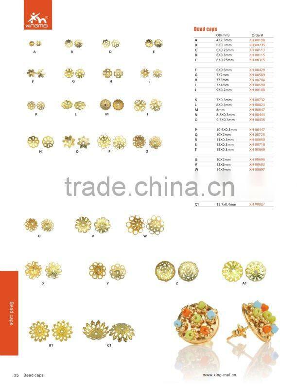 Diameter 10.5mm Jewelry findings Brass Bead Caps