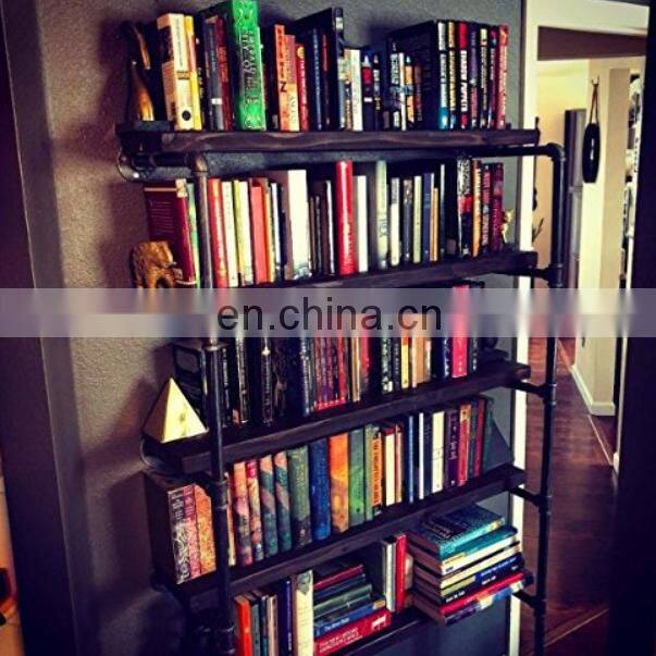 Industrial Retro Wall Mount Iron Pipe Shelf Open Bookshelf