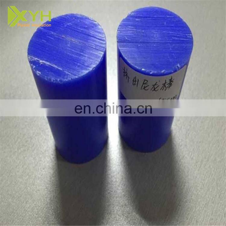 Blue color PA6 bar/ natural blue mc Nylon threaded rod