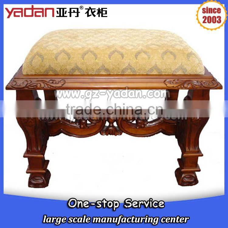 American style round seater wooden foot stool cross step stool bedroom livingroom furniture