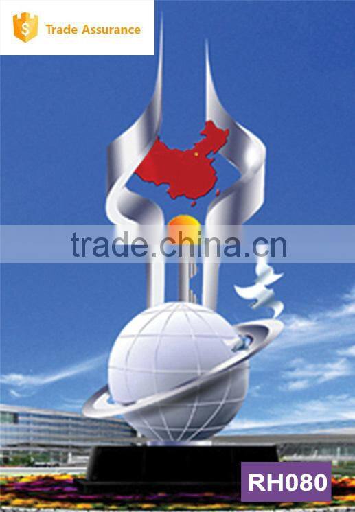 globe world metal sculpture for decoration
