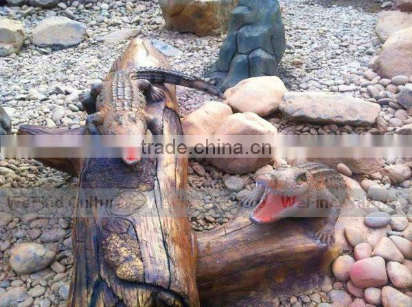 Lifelike FRP Crocodile Art Sculptures for Amusement Park