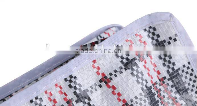 classical pp woven fodable shopping bag with zipper