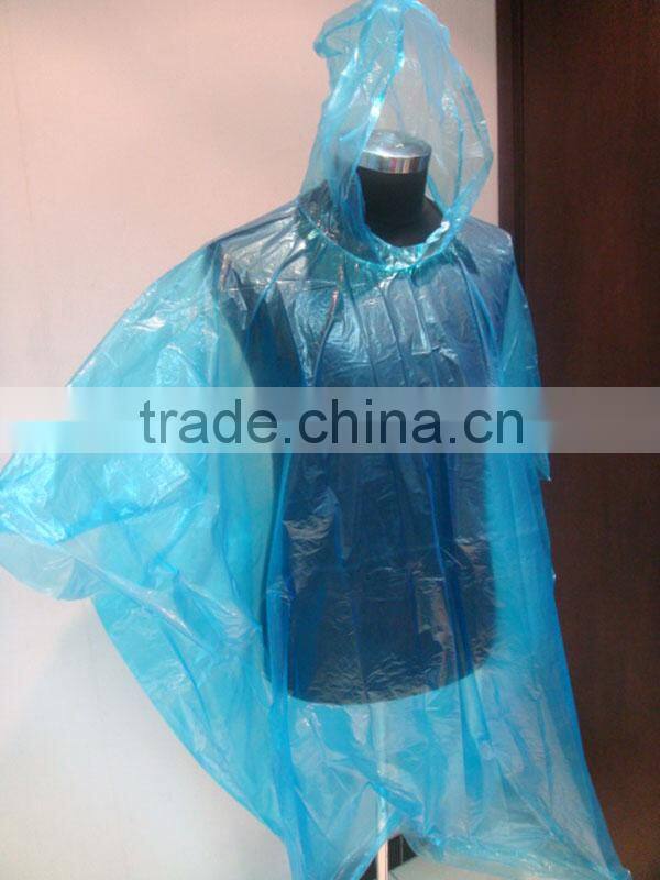 Disposable PE Transparency Rain Poncho Raincoat