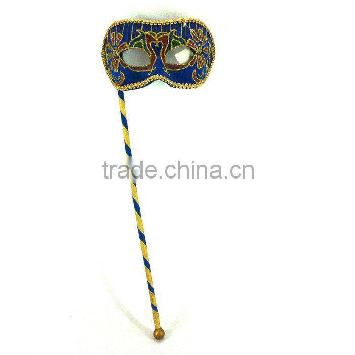 Red Feather Mask With Long Stick