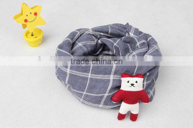Wholesale Fashion Children Kid's Checked Plaid Cotton Polyester Autumn Winter Scarf