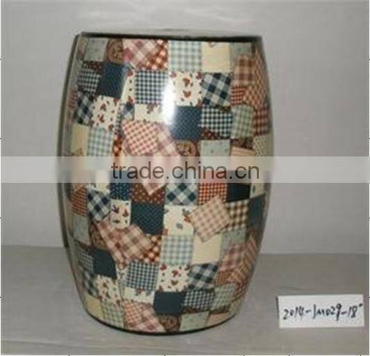 simple hollow out type garden furniture ceramic stool