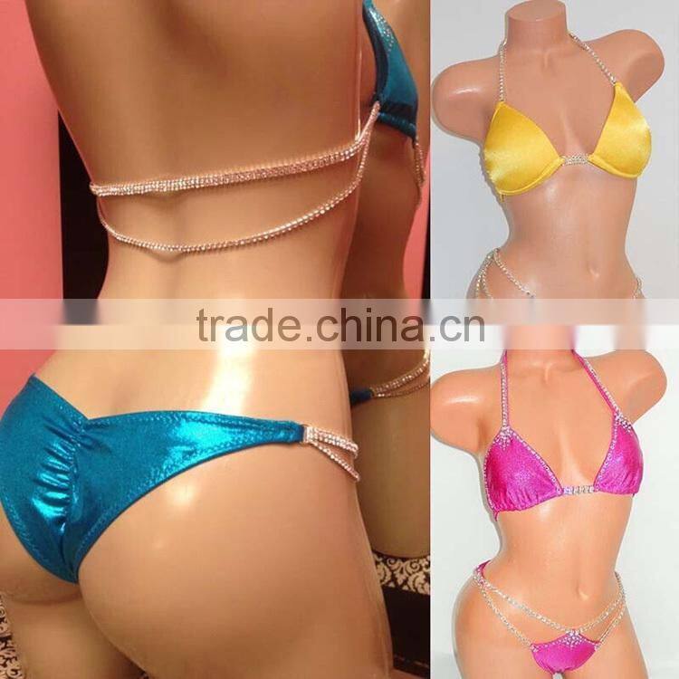 Wholesale rhinestone belt buckle, bikini gold connector, chain strass bikini connector for dicoration