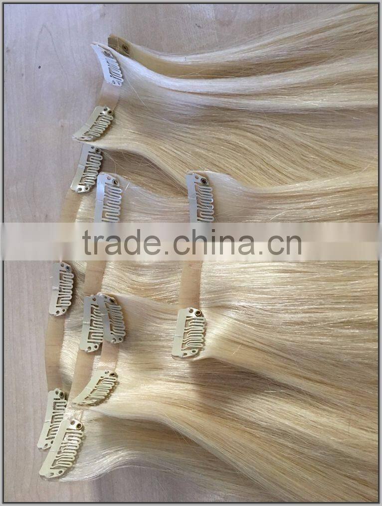 Wholesale cheap price 100% brazilian human hair silky straight clip in hair extension
