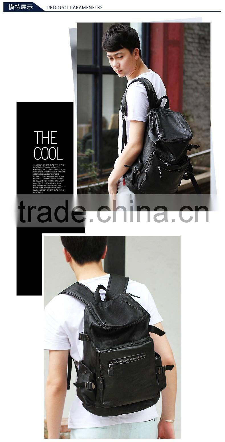 2015 hot sale outdoor fashion leather backpack bag custom laptop backpack