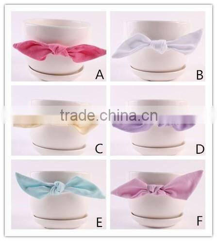 Hot-sales children small bow Headband girl elastic Headband Toddler fabric bow Headband wh-1784