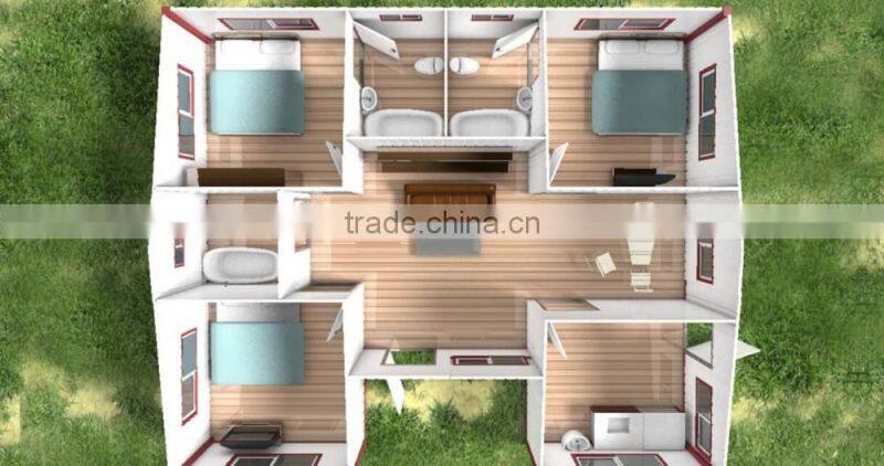 2016 three bedroom Sandwich prefab house For Sale,Modern Prefabricated House Sandwich Panel house