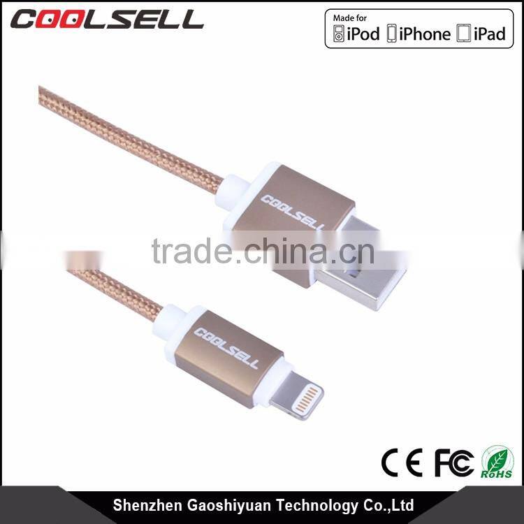 Spring MFi C48 USB cable for iPhone6/6S, 8pin connector mfi cable for apple with spring