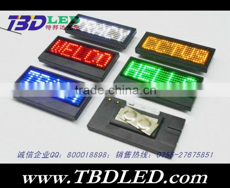 B729 yellow led name card,led car mini led moving running scrolling message display,car message sign