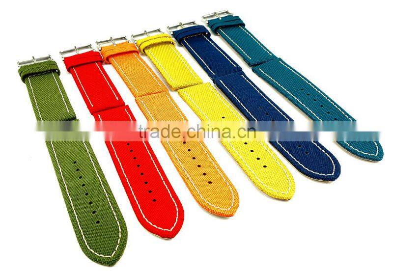 Supreme Grade Genuine Leather Lining Canvas Watch Straps
