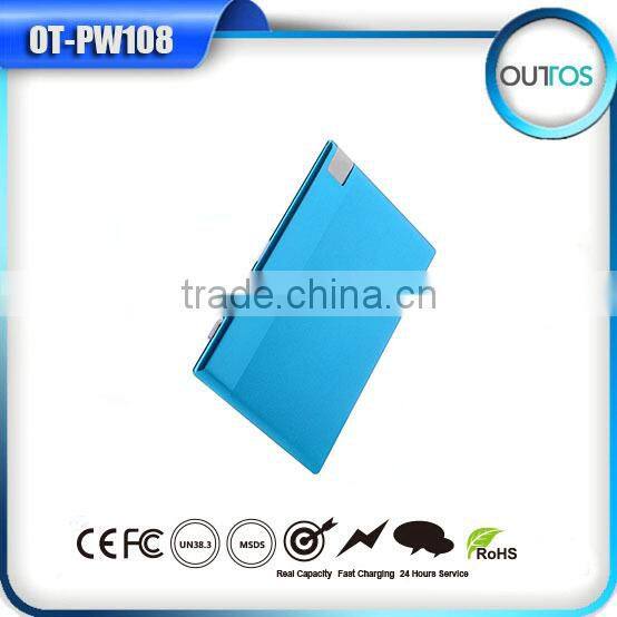 Wholesale 1500mah pocket power bank credit card with Build-in Micro USB cable