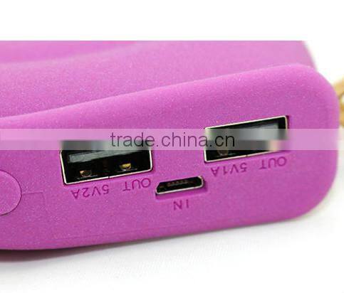 High quality cartoon snail shape dual USB power bank 7800mah