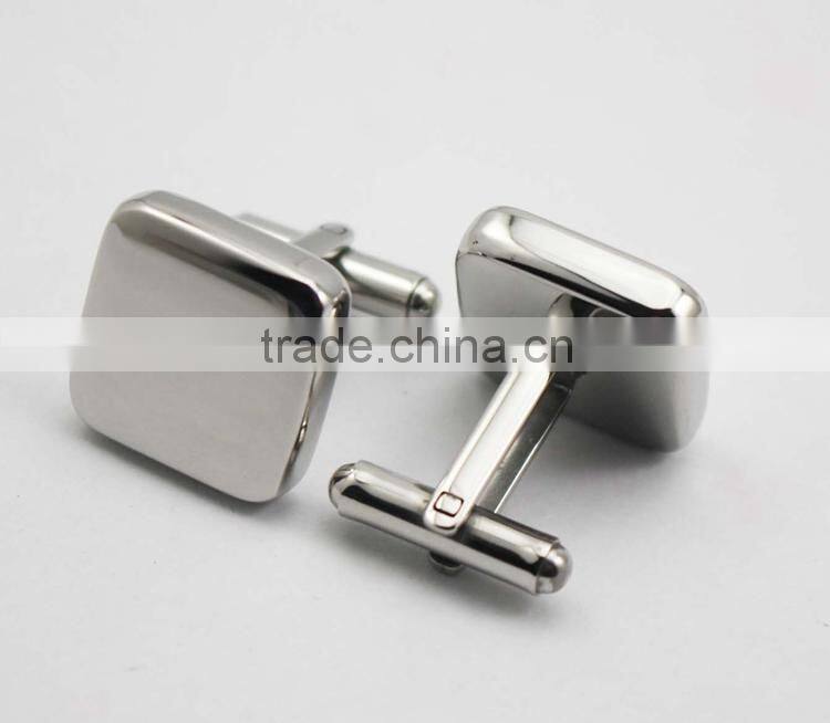 Silver metal Thick cufflinks blanks custom Square cufflinks engravable