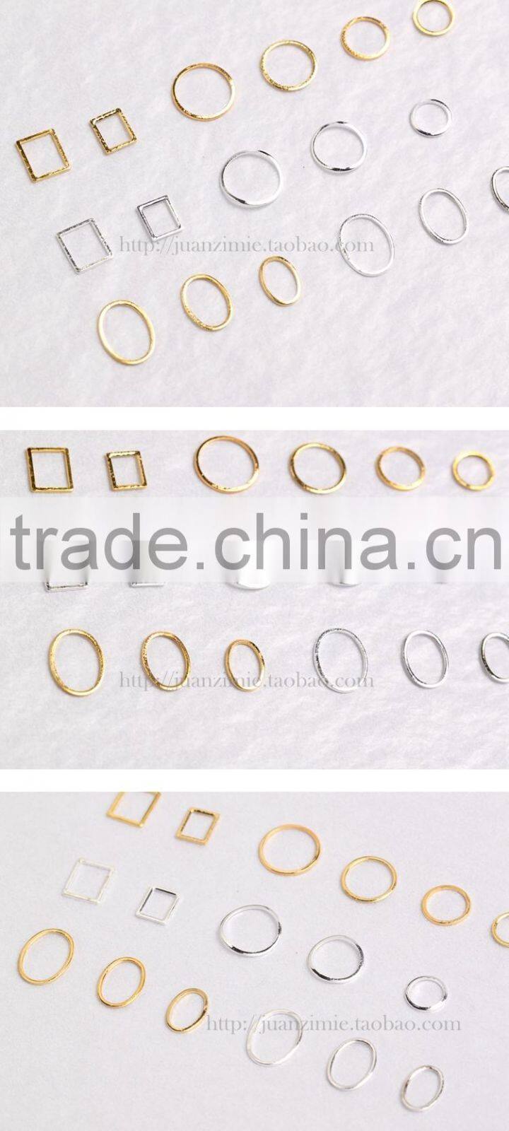 Gel nail polish nail art metal sticker 2015 fashion style different shaped metal studs ZX:R877