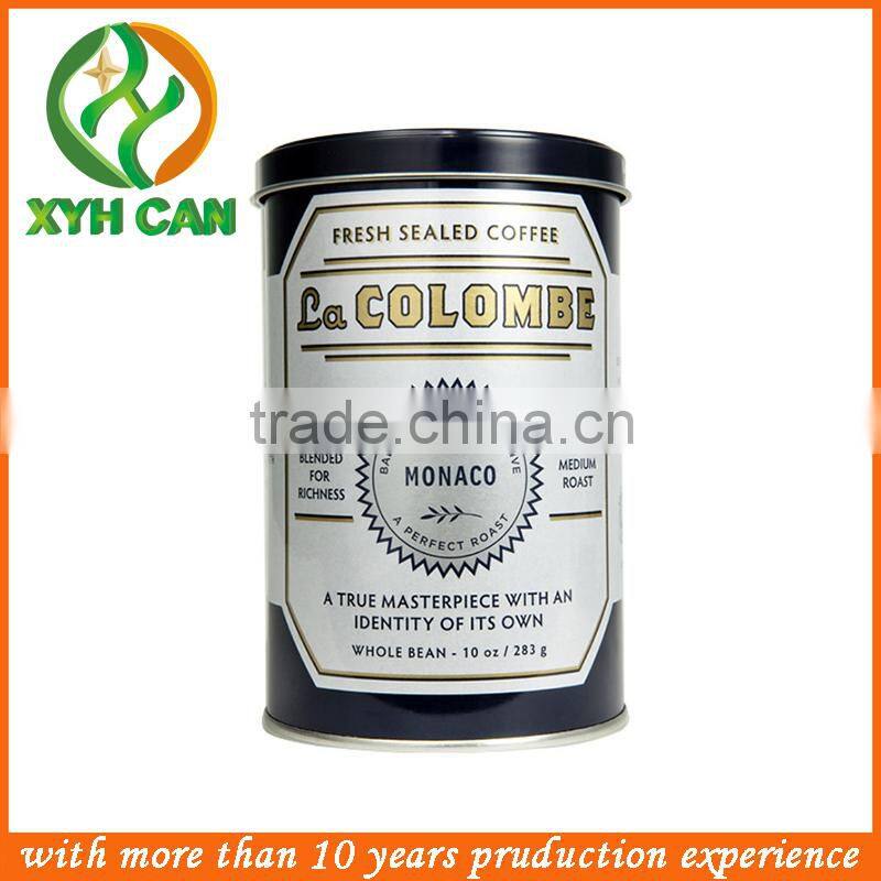 Food grade Empty Round Coffee Can/ coffee tin box/tin container for tea/coffee