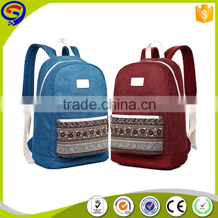 Competitive price excellent quality fashion canvas school bag for teens
