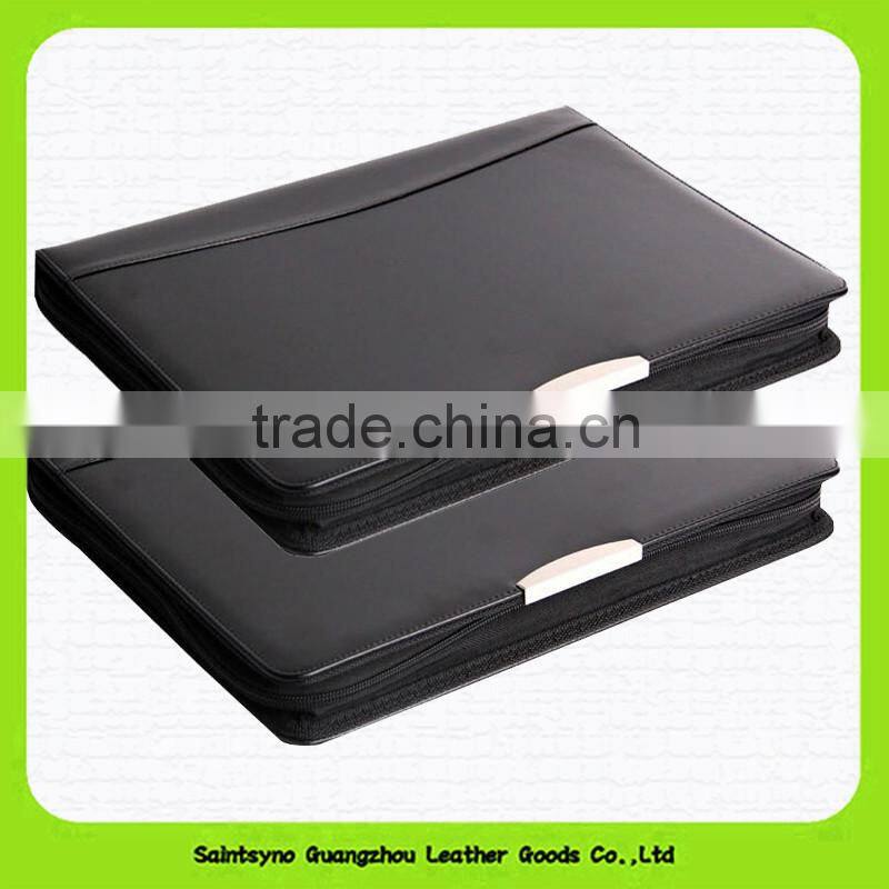 Customized A4 Leather Document File Cover Folder With Calculator Office File Cover Designs